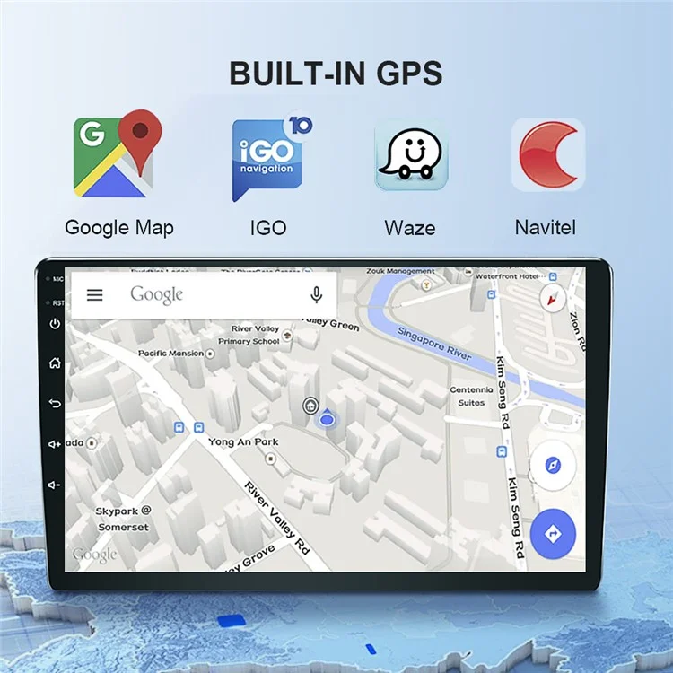 Navegador GPS R-750 de 9 polegadas 1G+16GB HD Tela IPS Android 11 Leitor de Carro com Rádio FM Integrado