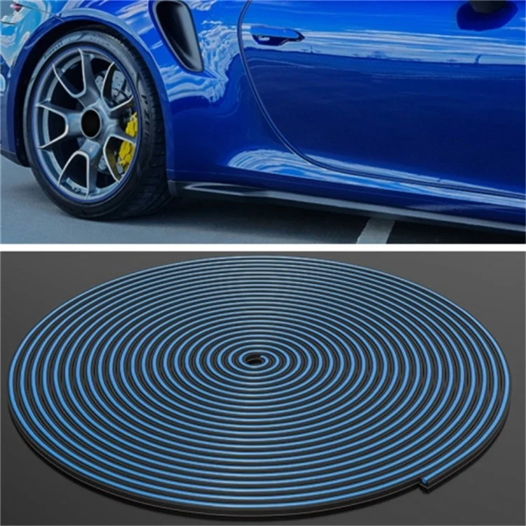 8m Car Wheel Hub Door Trunk Lid PVC Decorative Strip Anti-collision Protection Strip - Blue