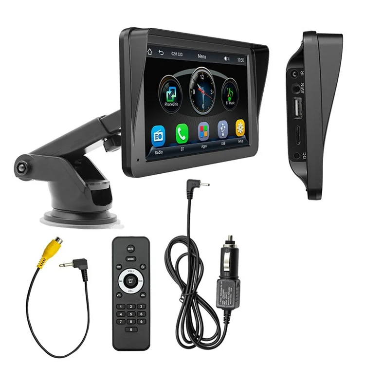 Lecteur de voiture portable avec écran tactile HD de 7,0 pouces W505E et télécommande à double fréquence 2,4 GHz / 5 GHz FM