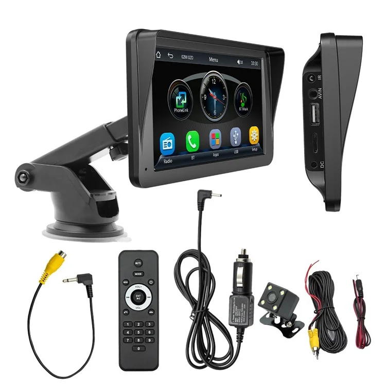 W505F Pantalla táctil HD de 7.0 pulgadas Reproductor de coche FM con cámara LED de 4 luces 2.4G / 5G Frecuencia dual Mando a distancia portátil Reproductor de coche