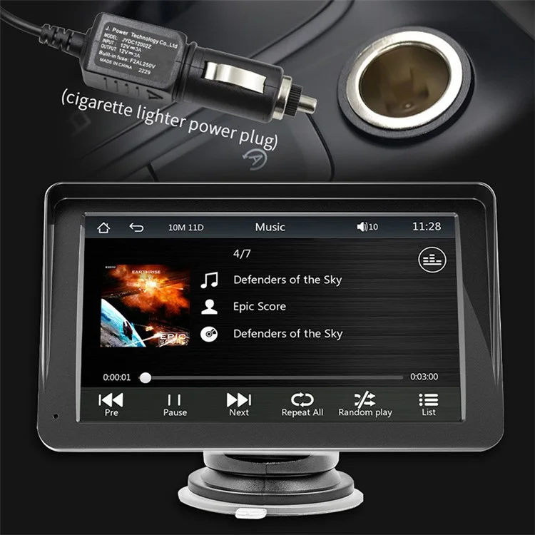 W505H 7 pollici Bluetooth Car MP5 Player FM Radio CarPlay Wireless Immagine di inversione Display con 12 LED Telecamera