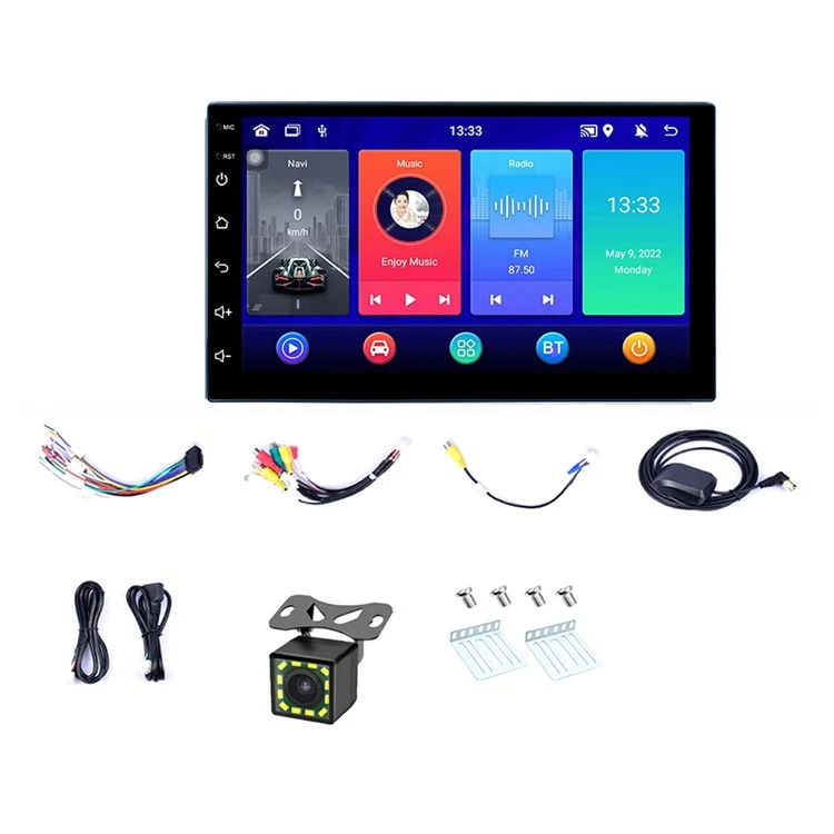 R-730D 1G+32GB Android 12 Car GPS 7 inch IPS 1080P Touch Screen Car Stereo with 12LED Backup Camera