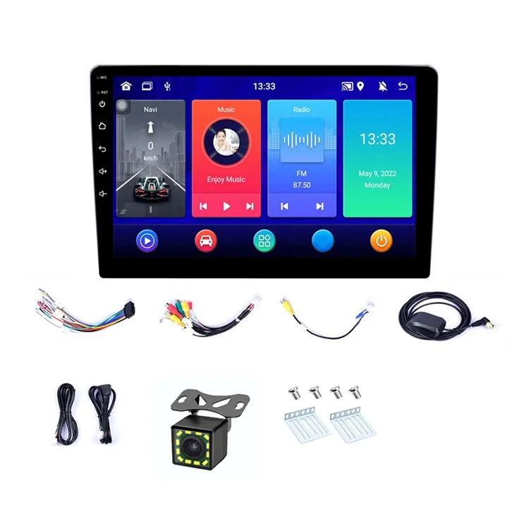 R-903B Android 12 Car GPS 1G+16GB 9 inch IPS Screen Car Stereo with 12LED Backup Camera