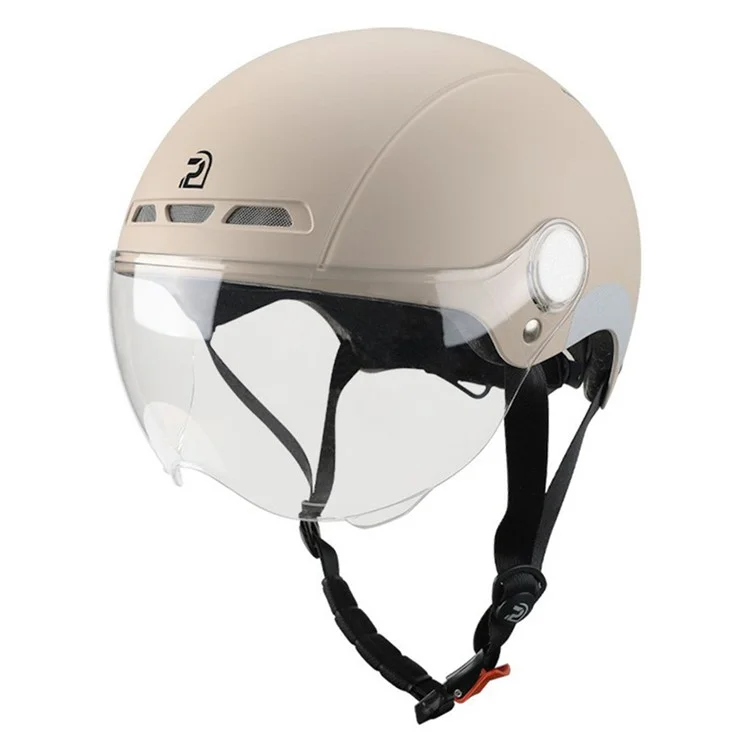 PEMILA V-08 T1 Bike Cycling Helmet Motorcycle Helmet with Clear Visor Panel, Size: L - Khaki