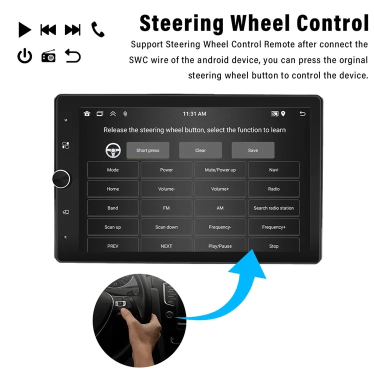 1531A 10.4 inch Carplay with Backup Camera Android 13 Touchscreen Car Radio with FM / Wifi / Mirror Link