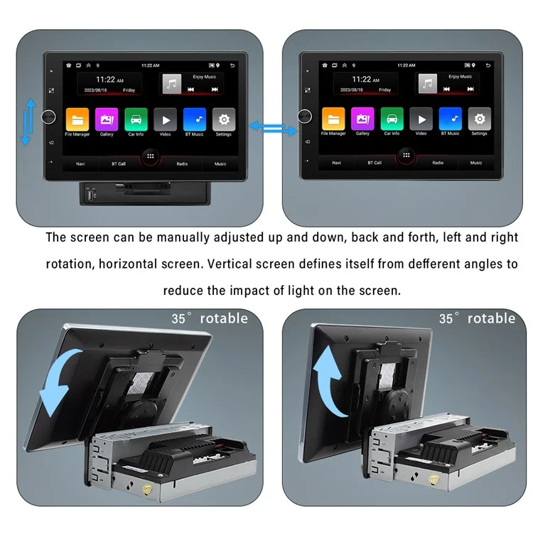 1531A 10.4 inch Carplay with Backup Camera Android 13 Touchscreen Car Radio with FM / Wifi / Mirror Link