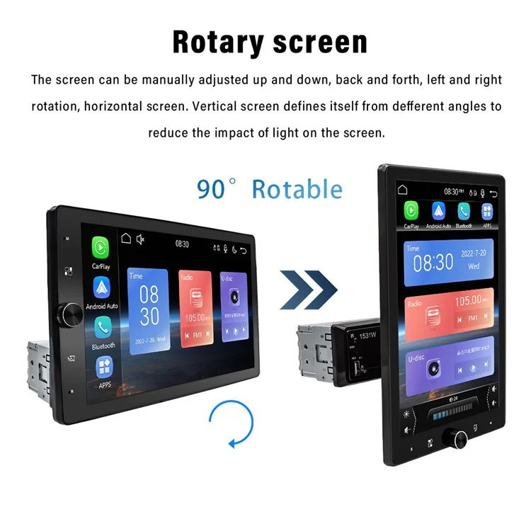 1531W 10.4-inch Carplay + Android Auto Bluetooth-compatible Navigation Multimedia Player Car FM Radio