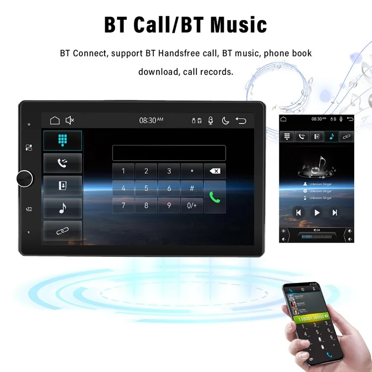 1531W 10.4-inch Carplay + Android Auto Bluetooth-compatible Navigation Multimedia Player Car FM Radio