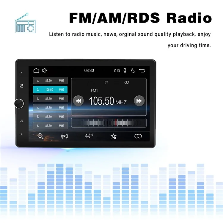 1531W 10.4-inch Carplay + Android Auto Bluetooth-compatible Navigation Multimedia Player Car FM Radio