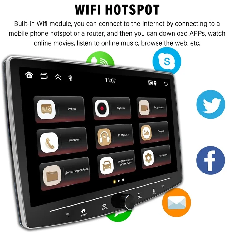 1313A Wireless CarPlay Car Stereo 10.1 Zoll CarPlay und Android Auto Bildschirm mit Rückfahrkamera