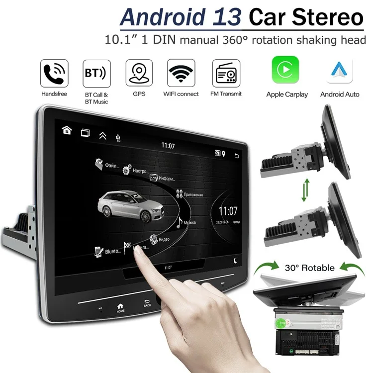 1313A Wireless CarPlay Car Stereo 10.1 Zoll CarPlay und Android Auto Bildschirm mit Rückfahrkamera