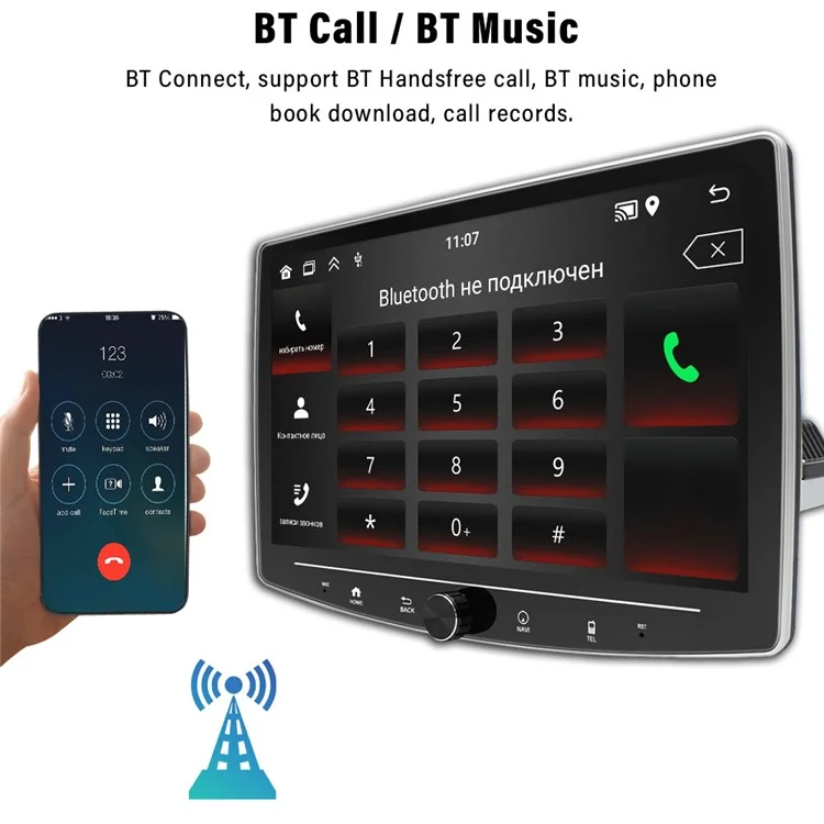1313A Wireless CarPlay Car Stereo 10.1 Zoll CarPlay und Android Auto Bildschirm mit Rückfahrkamera