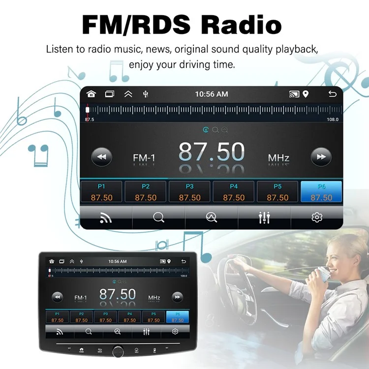 1313A Wireless CarPlay Car Stereo 10.1 Zoll CarPlay und Android Auto Bildschirm mit Rückfahrkamera