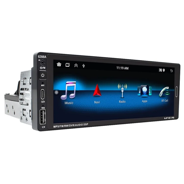 6288A 6.9-inch Android 12.0 2G+64G Touch Screen Car MP5 Player Carplay Android Auto Player