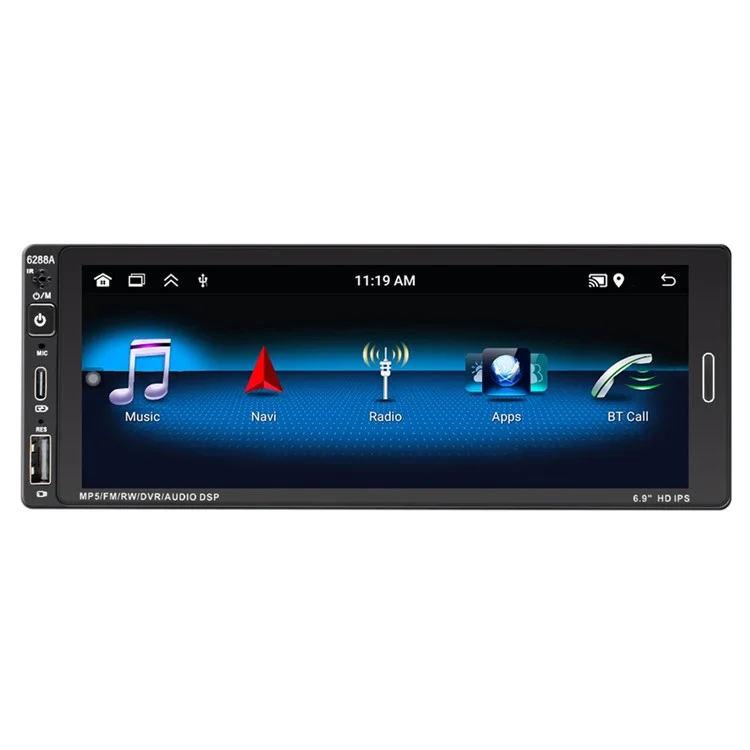 6288A 6.9-inch Android 12.0 2G+64G Touch Screen Car MP5 Player Carplay Android Auto Player