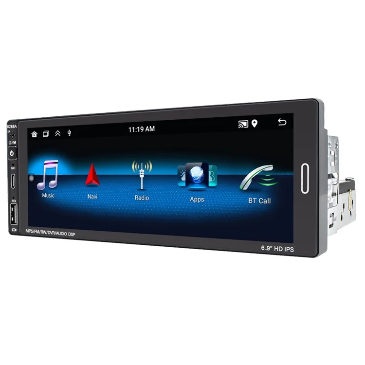 6288A 6.9-inch Android 12.0 2G+64G Touch Screen Car MP5 Player Carplay Android Auto Player