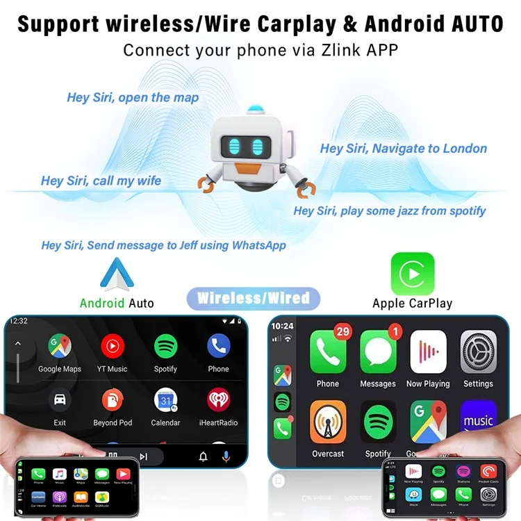 6288A 6.9-inch Android 12.0 2G+64G Touch Screen Car MP5 Player Carplay Android Auto Player