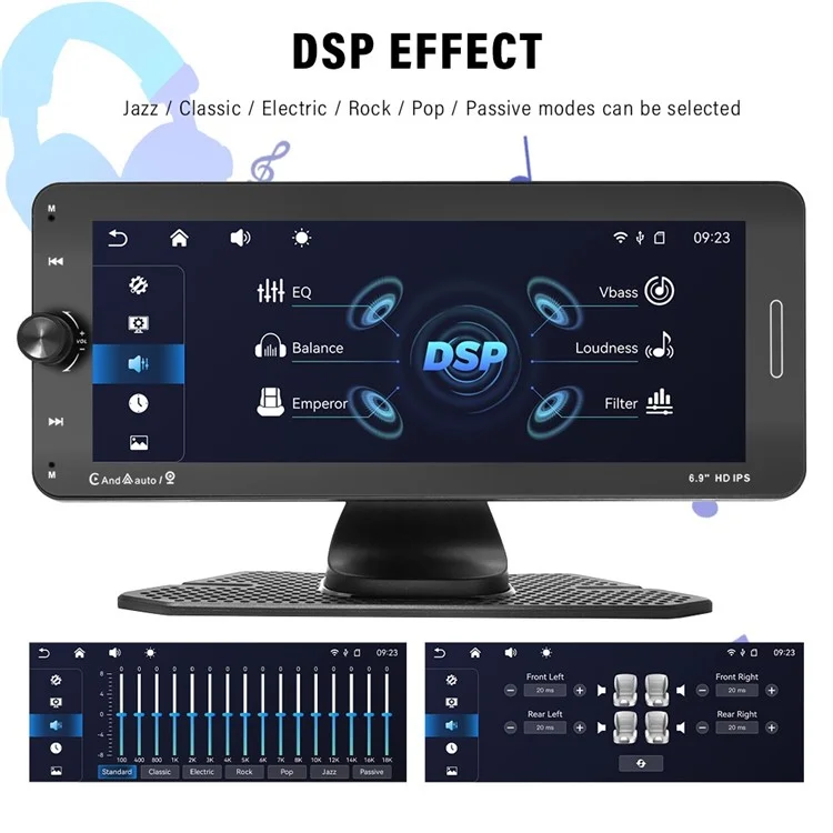 601W Wireless Car Player Reverse Camera Recorder 6.9 inch Touchscreen Portable Car Radio Receiver (CE Certificated)