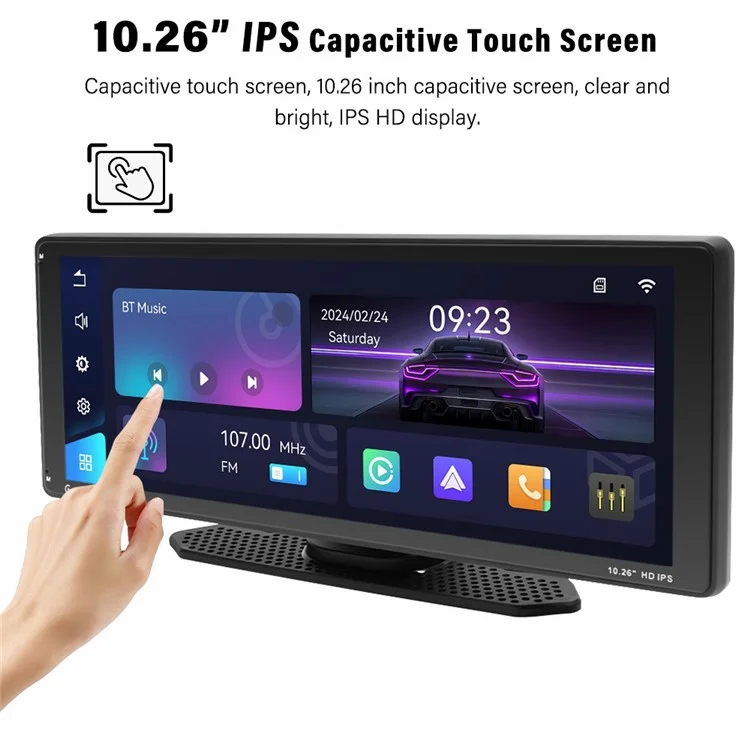 901W 10.26-дюймовый беспроводной кар-плеер Carplay Bluetooth MP5 с автомобильным FM-радио и камерой заднего вида