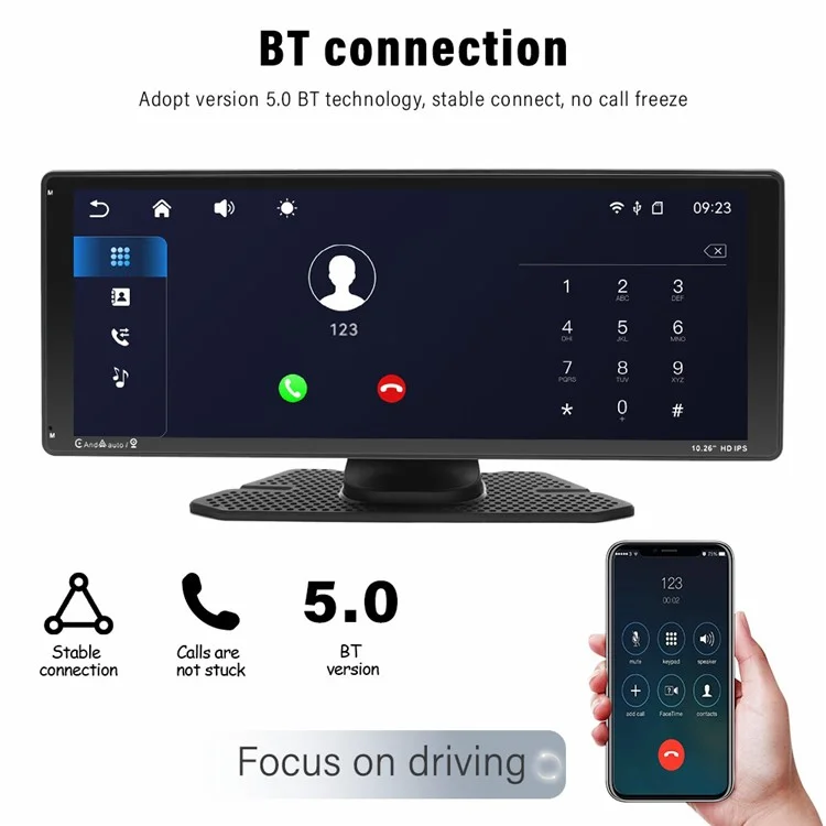 901W 10.26-дюймовый беспроводной кар-плеер Carplay Bluetooth MP5 с автомобильным FM-радио и камерой заднего вида