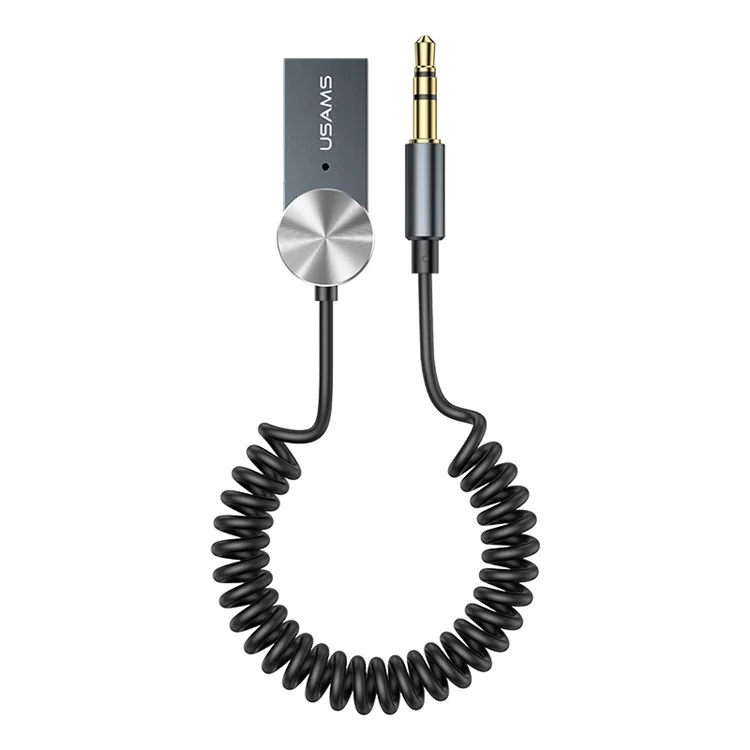 USAMS US-SJ464 Wireless Bluetooth-compatible Adapter Receiver Car Aux Audio Receiver Gold-Plated 3.5mm Connector