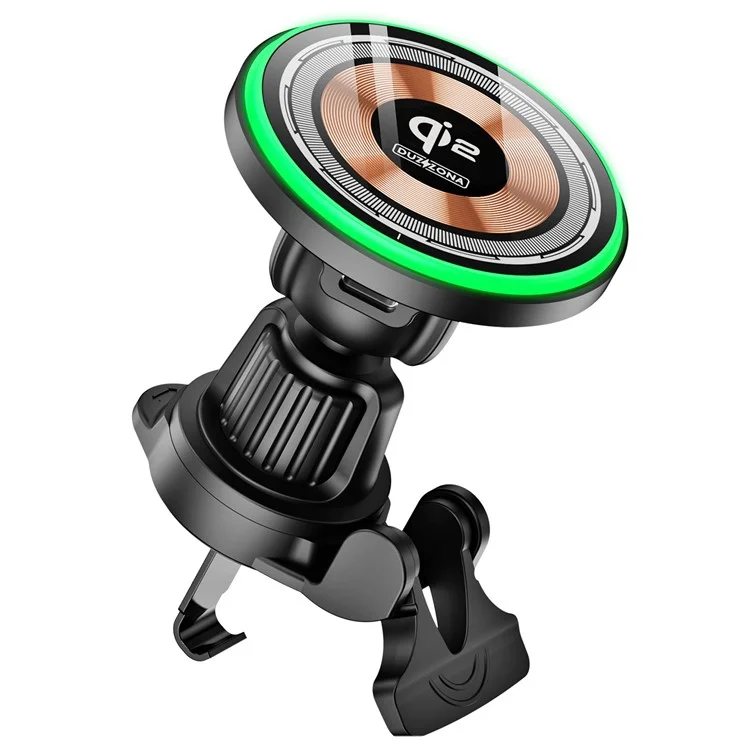 DUZZONA V5 15W Auto-Magnetisches Kabelloses Ladegerät für iPhone 16-15 Serie Lüftungsauslass Telefonhalterung (Qi2 zertifiziert)