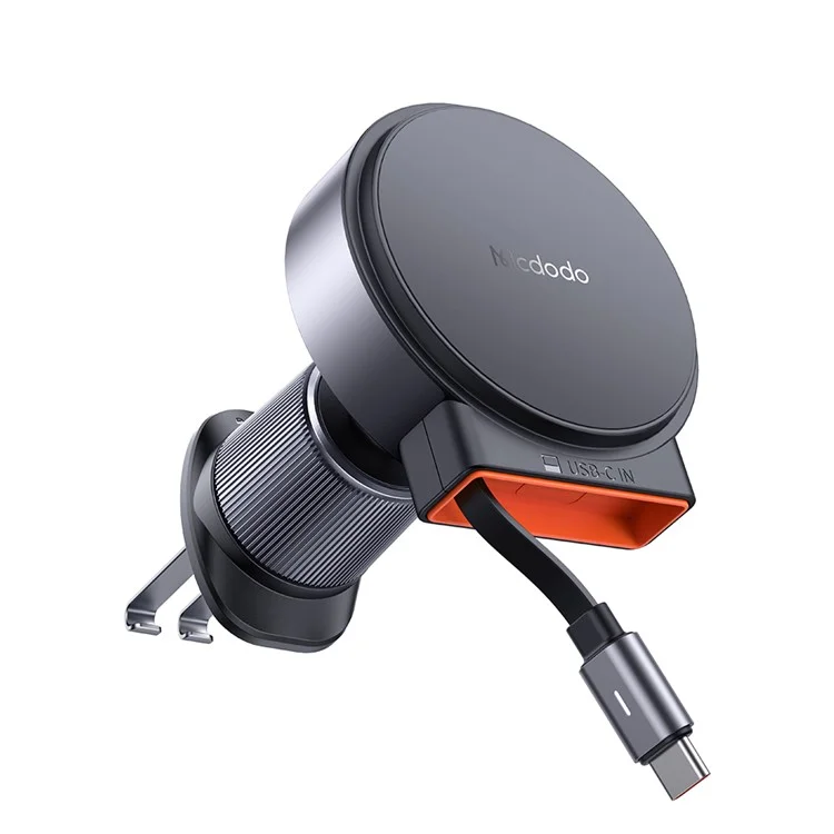 MCDODO CH-3000 Car Air Outlet 15W Magnetic Wireless Car Charger with Built-In Retractable Cable