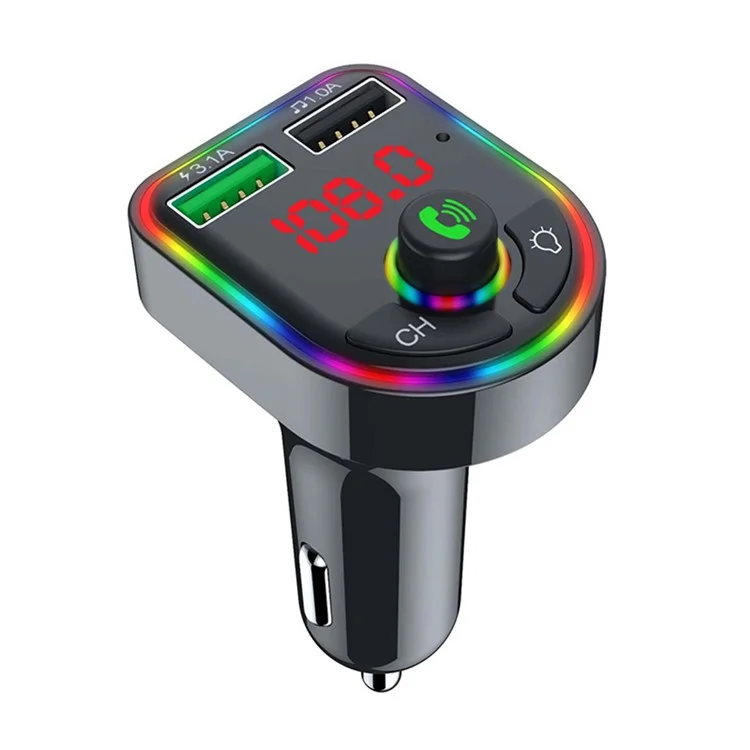 F6 Bluetooth-compatible 5.0 FM Transmitter Car Kit MP3 Player Wireless Handsfree Audio Receiver 3.1A Dual USB Fast Car Charger