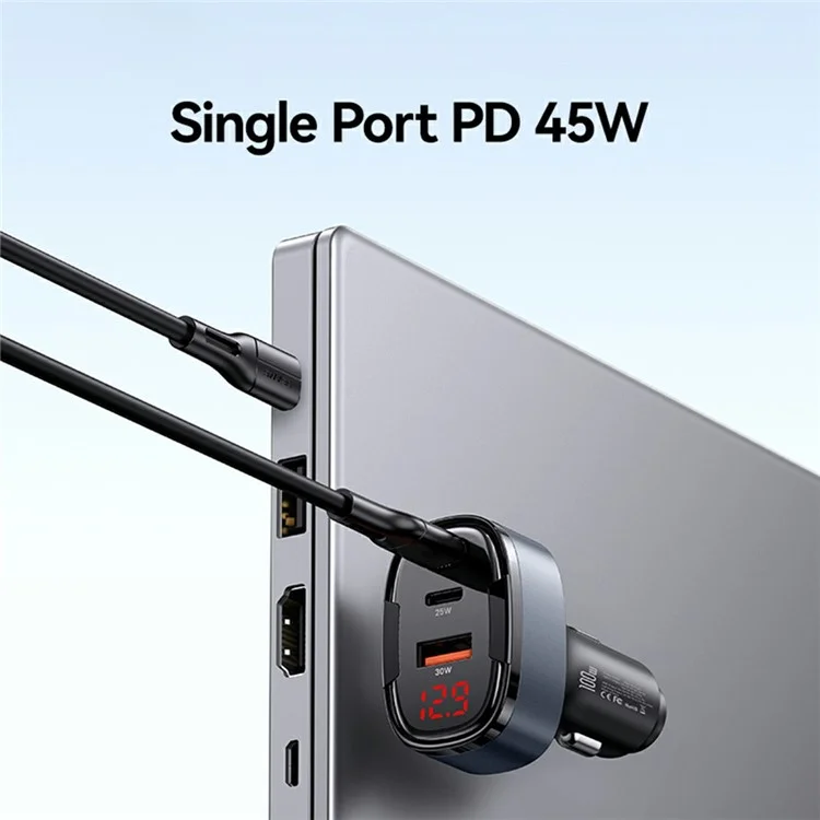USAMS CC257 C42 100W Typ-c + USB + ip Three Ports Aluminiumlegierung Fast Car Ladegerät