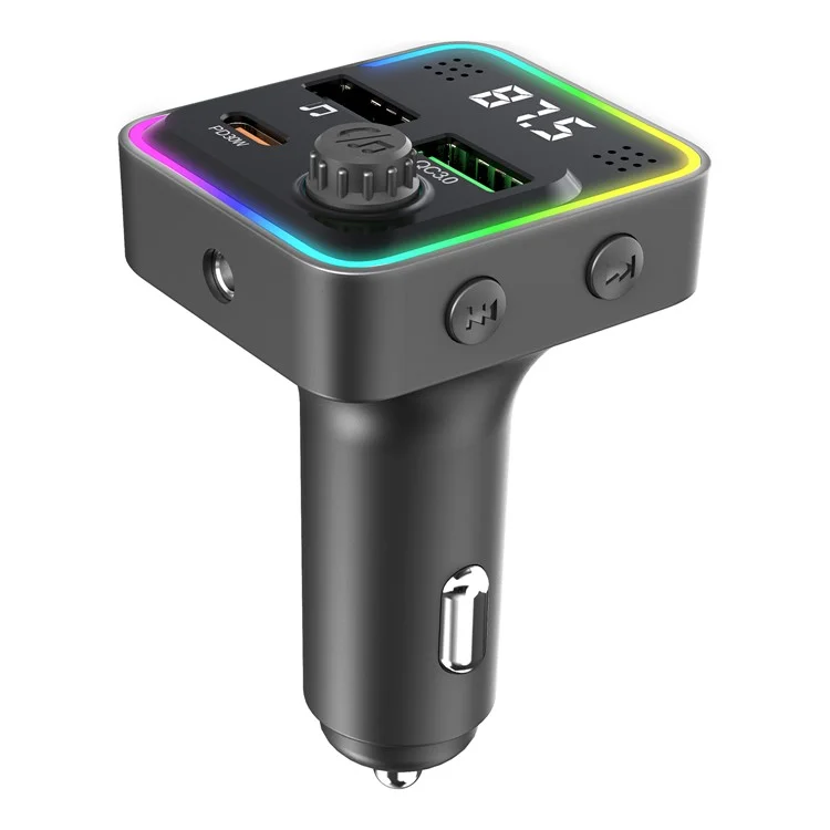 C71 Bluetooth-compatible Car Charger 3-in-1 PD 30W Cigarette Lighter Charger Adapter with FM Transmitter