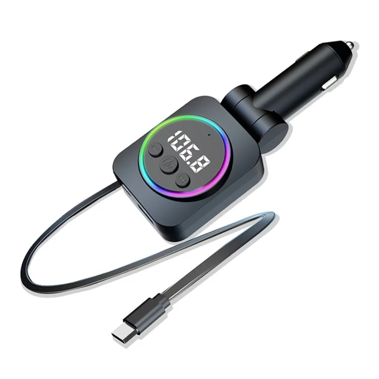 C76 PD 30W Car Charger with Retractable Cable  /  Cigarette Lighter Adapter  /  Bluetooth-compatible FM Transmitter