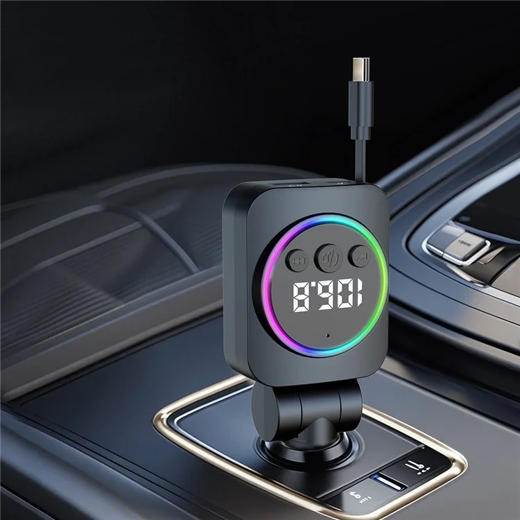 C76 PD 30W Car Charger with Retractable Cable  /  Cigarette Lighter Adapter  /  Bluetooth-compatible FM Transmitter