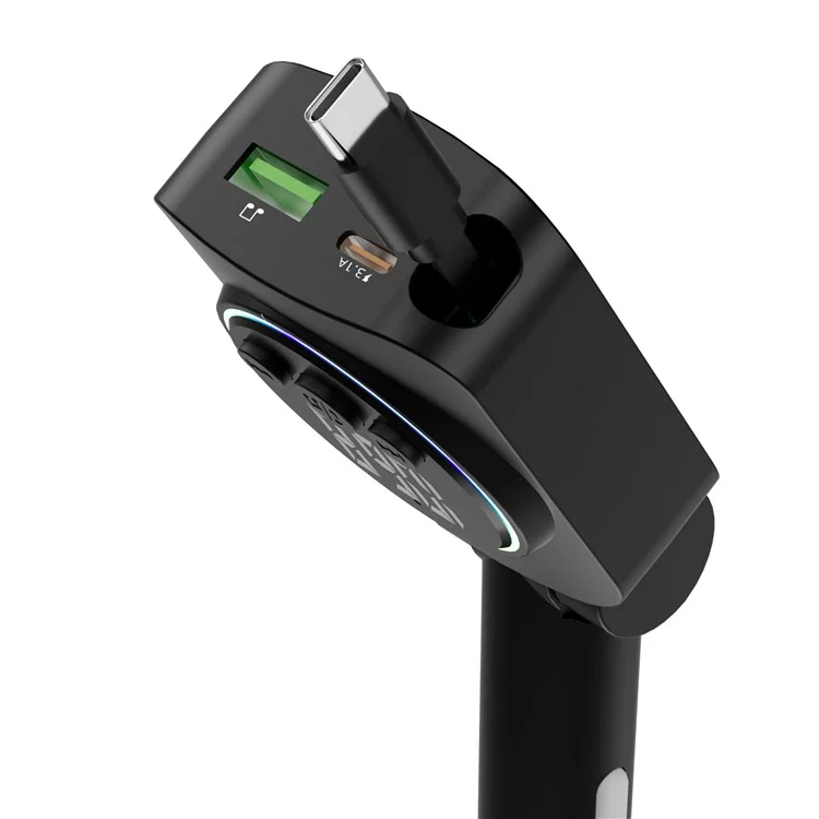C76 PD 30W Car Charger with Retractable Cable  /  Cigarette Lighter Adapter  /  Bluetooth-compatible FM Transmitter