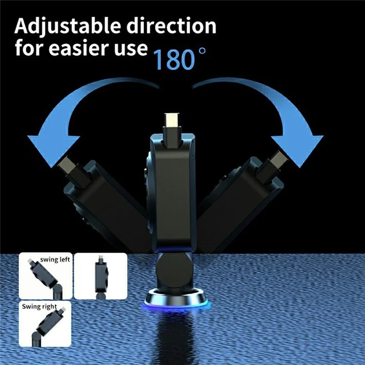 K38 USB + Type-C Car Charger PD 30W Fast Charging Cigarette Lighter Adapter with Retractable Cable