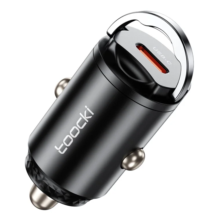 TOOCKI TQ-CC34 Car Charger USB-C 45W Fast Charging Adapter Rhombus Design with Pull Ring