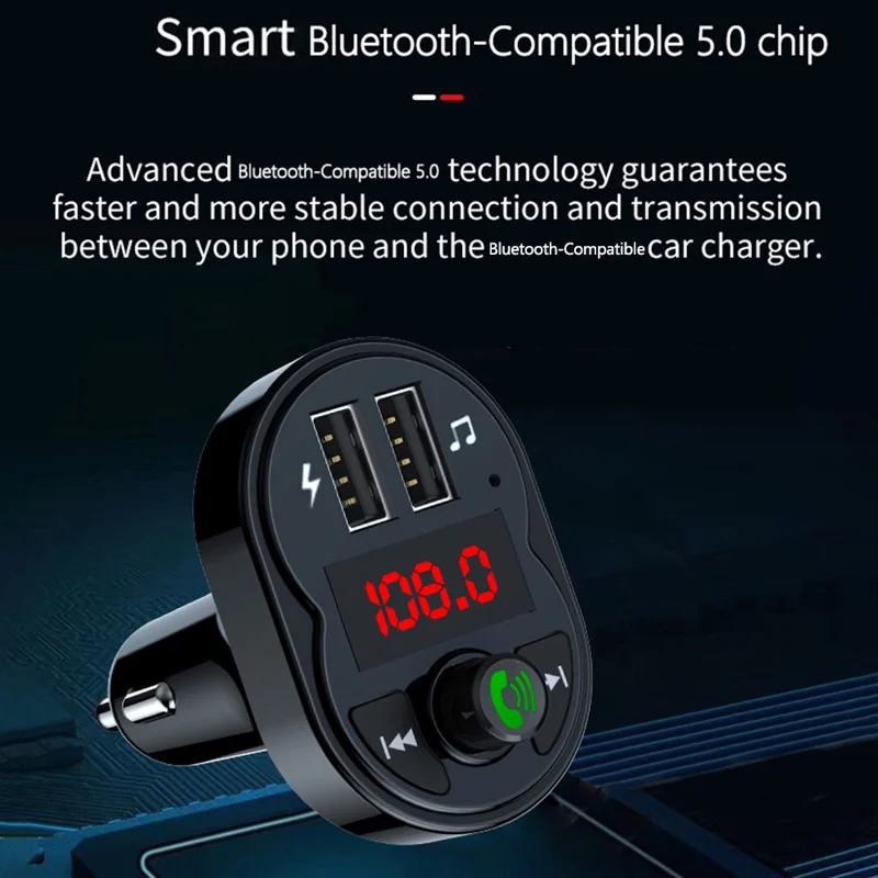 X1 3,1A USB Kfz-Ladegerät MP3-Player Bluetooth-kompatibel Freisprecheinrichtung FM-Transmitter