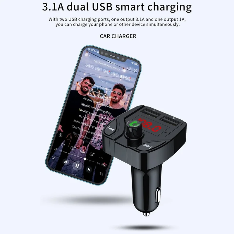 X2 Auto MP3-Player Bluetooth-kompatibel Freisprecheinrichtung FM-Transmitter mit 3,1A USB-Ladeanschluss