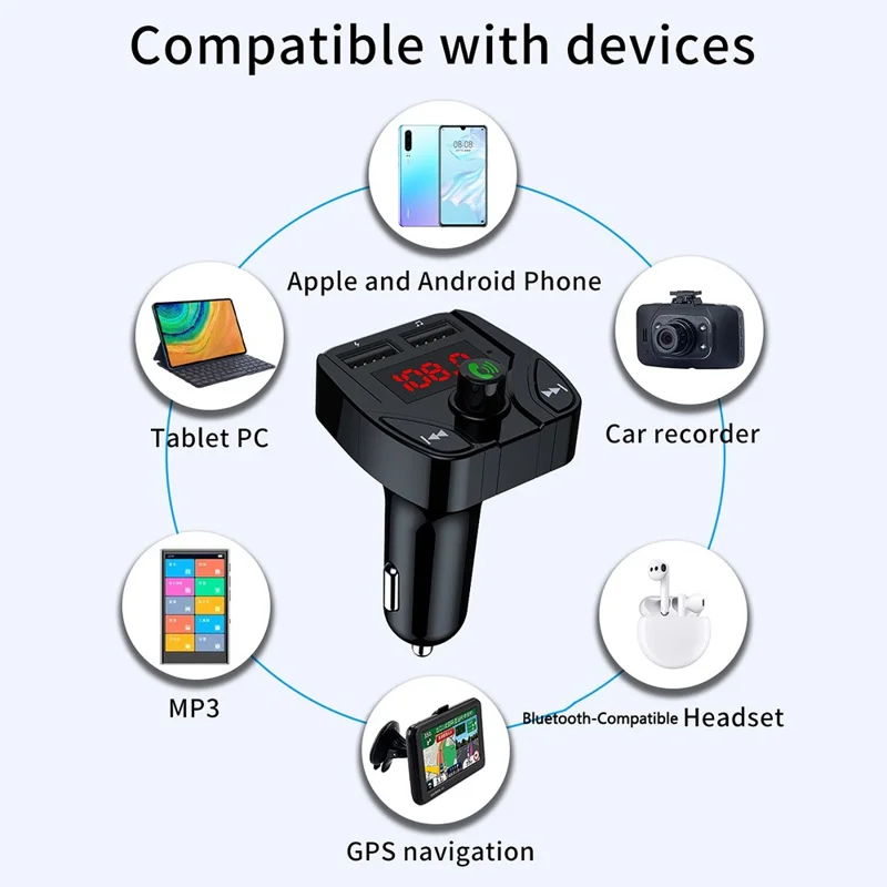 X2 Auto MP3-Player Bluetooth-kompatibel Freisprecheinrichtung FM-Transmitter mit 3,1A USB-Ladeanschluss