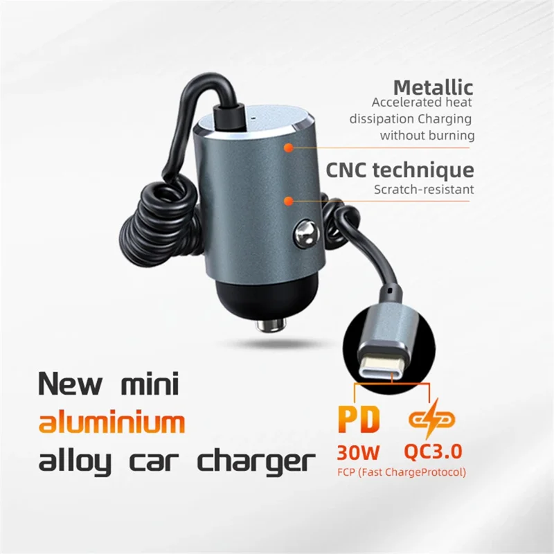 K31 PD 30W Super Fast Car Charger Cigarette Lighter Adapter for Phones / Tablets