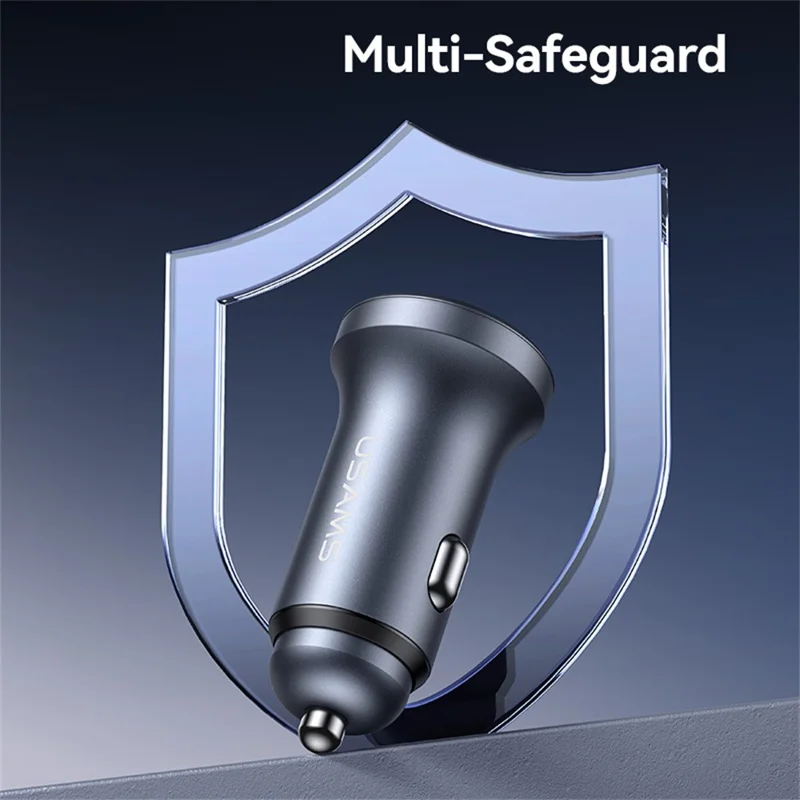 USAMS CC320 Car Charger Dual USB 2.4A Aluminum Alloy Mini Cigarette Lighter Charger for Vehicle