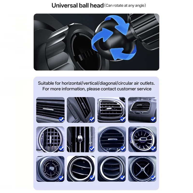 SD30 15W Car Wireless Charging Phone Holder 360° Rotation Smart Infrared Auto-Clamping Navigation Mount - Black