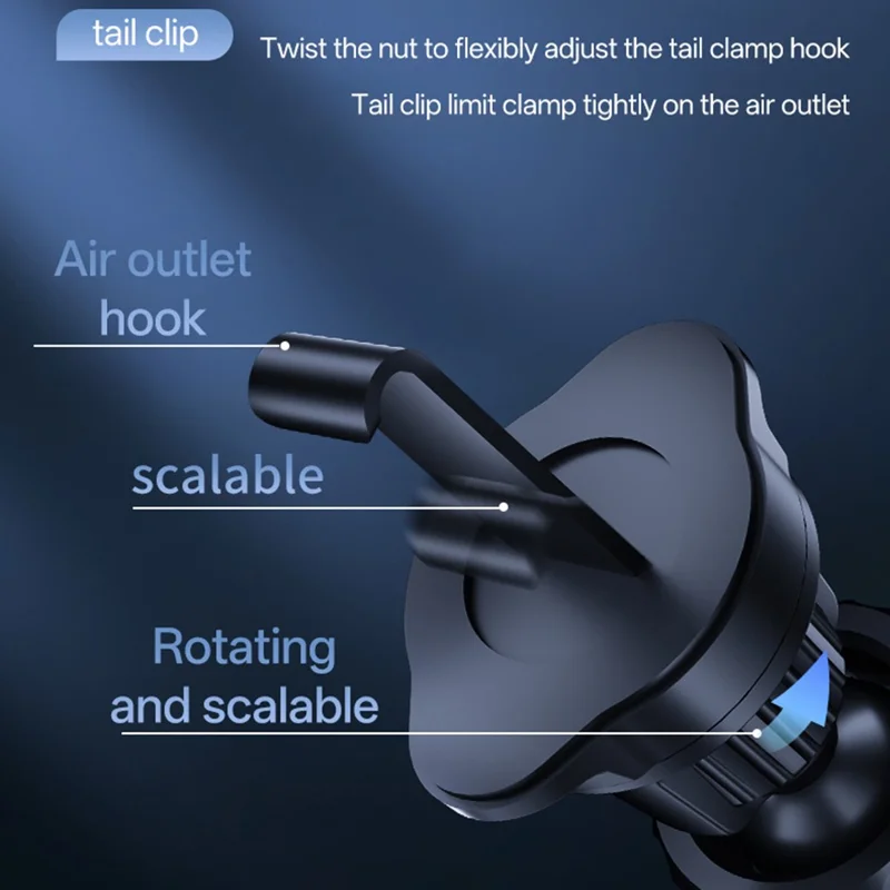 SD32 Supporto per Telefono Auto con Ricarica Wireless Veloce 15 W, Montaggio su Bocchetta d'Aria con Rotazione di 360°, Chiusura Automatica, Navigazione - Nero