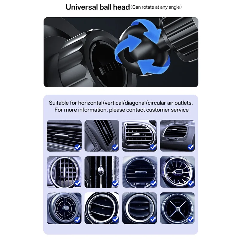 SD32 Supporto per Telefono Auto con Ricarica Wireless Veloce 15 W, Montaggio su Bocchetta d'Aria con Rotazione di 360°, Chiusura Automatica, Navigazione - Nero