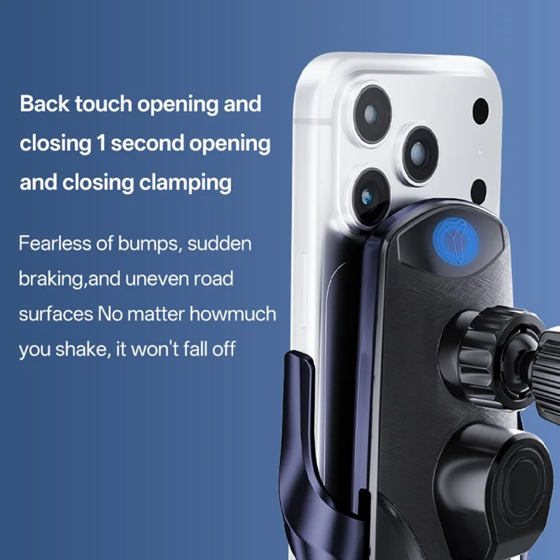 SD32 Supporto per Telefono Auto con Ricarica Wireless Veloce 15 W, Montaggio su Bocchetta d'Aria con Rotazione di 360°, Chiusura Automatica, Navigazione - Nero