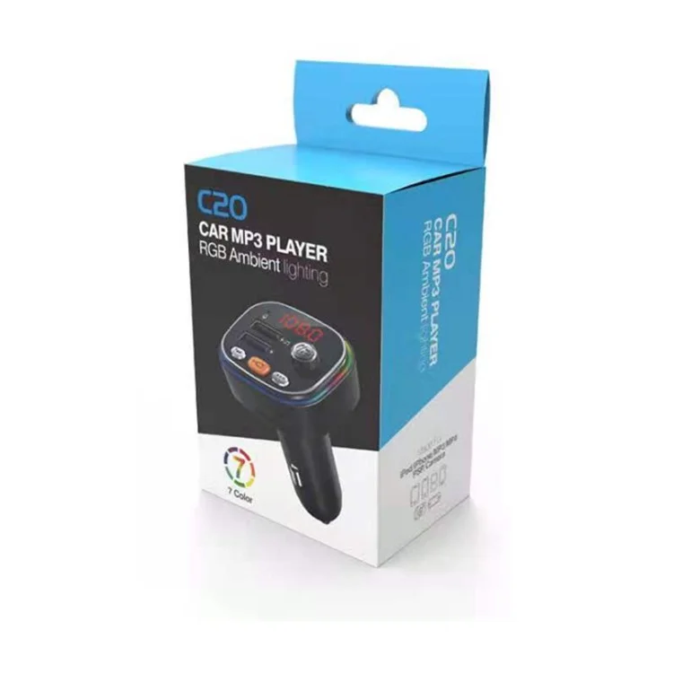 C20 Bluetooth Car MP3 FM Transmitter Hands-free Call U-Disk HiFi Music Player Dual USB Charger