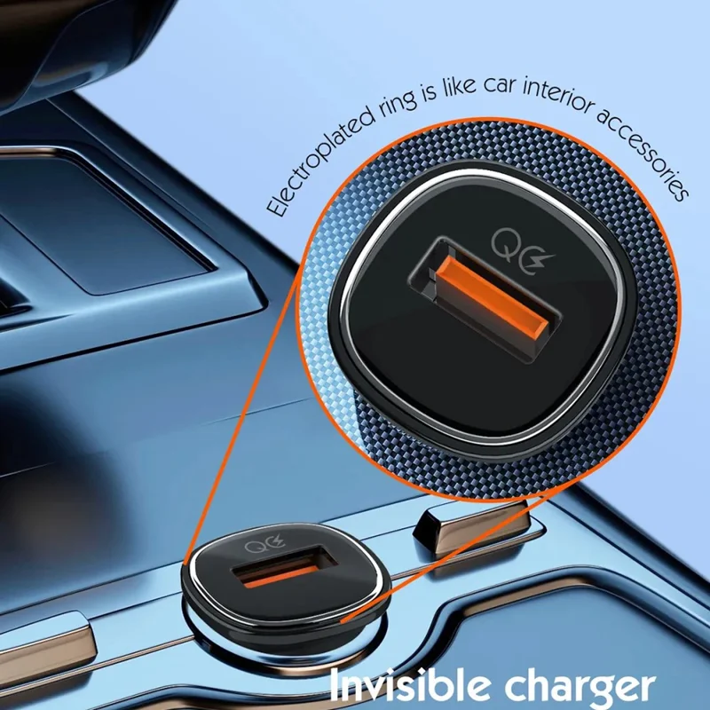 LDNIO C105 30W Auto-Ladegerät, einseitiger USB-A-Anschluss, QC3.0-Schnellladung, kompaktes Mini-Auto-Adapter für Handy – Schwarz