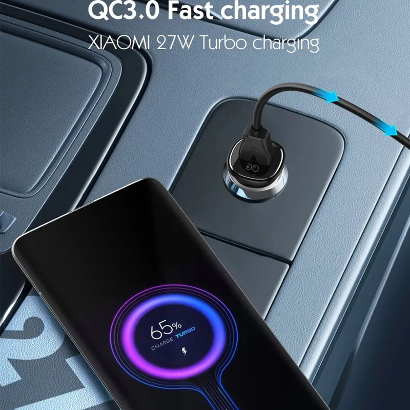 LDNIO C105 30W Auto-Ladegerät, einseitiger USB-A-Anschluss, QC3.0-Schnellladung, kompaktes Mini-Auto-Adapter für Handy – Schwarz
