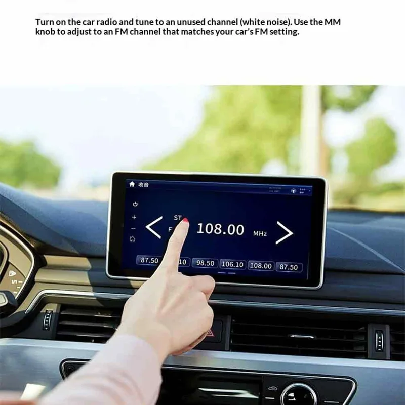 G67 Bluetooth-compatible 5.0 FM Transmitter MP3 Player, Dual USB + Type-C Fast Charging, Hands-Free Calling Car Charger - Button