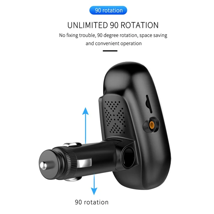 BT29A EQ FM Bluetooth-compatible Transmitter Car MP3 TF/U Disk Player with QC 3.0 + Type-C Fast Charging