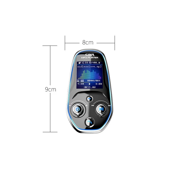 BT29A EQ FM Bluetooth-compatible Transmitter Car MP3 TF/U Disk Player with QC 3.0 + Type-C Fast Charging
